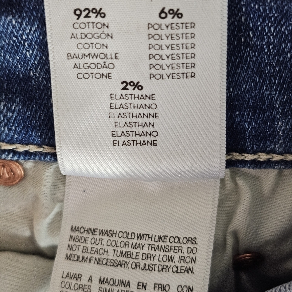 MOTHER The Stunner Ankle Fray Grafilli Girl Blue Skinny Jeans 26 Preowned‎ - Picture 11 of 12